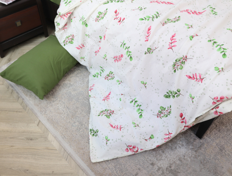 Полуторний набір постільної білизни 150*220 із Бязі "Gold" №15428AB Черешенка™