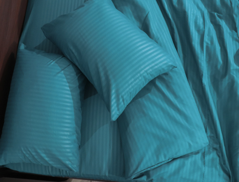 Полуторний набір постільної білизни 150*220 із мікрофібри в смужку №202009 Черешенька™