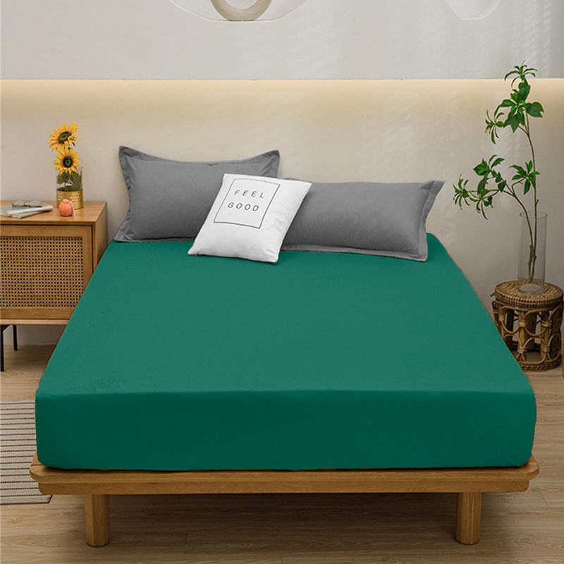 Простирадло на резинці (140*200*25) смарагдове №1244