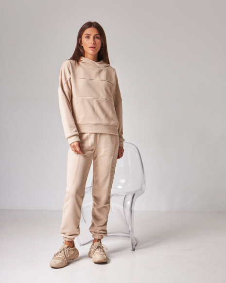 Жіночий спортивний костюм з капюшоном (Розмір M) какао №20222163