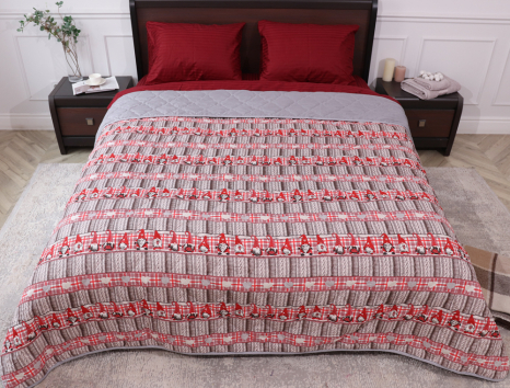 Евро-макси стёганое покрывало байка/микрофибра №55104R
