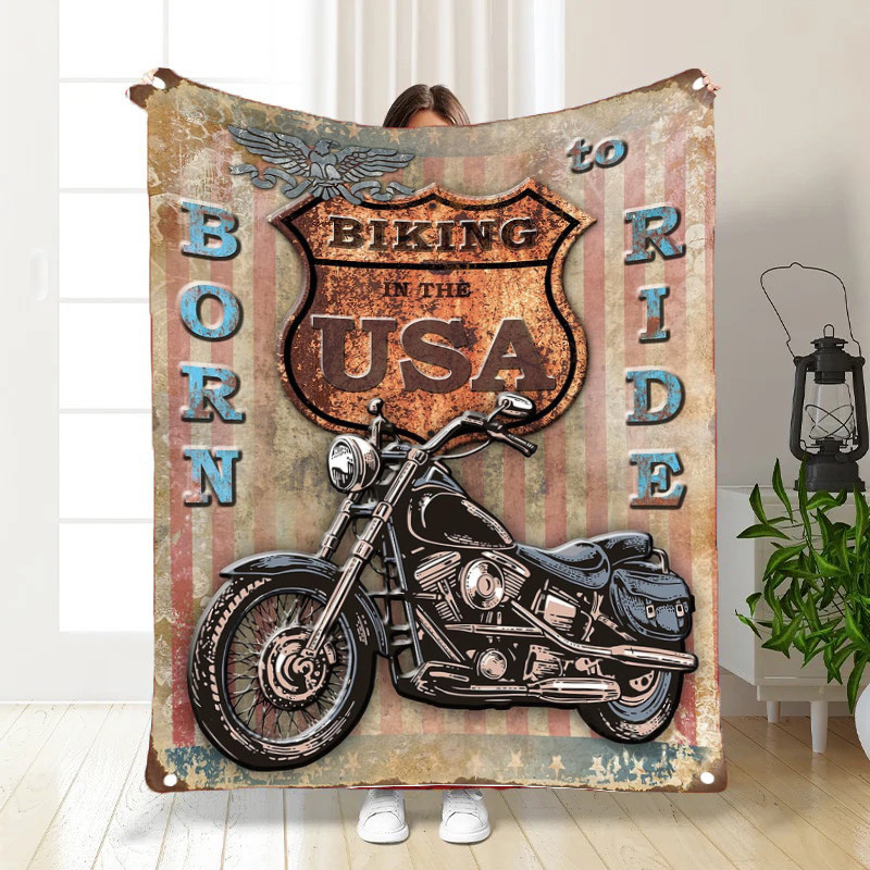 Плед с 3D-принтом 160*200 "Мотоцикл Винтаж" №20222330