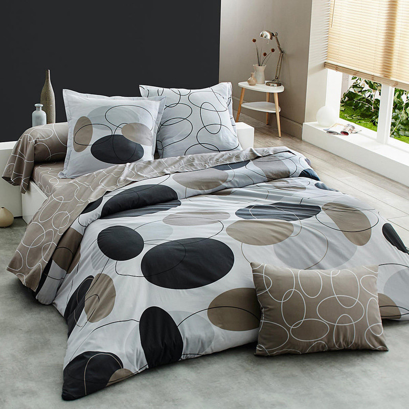 Ткань для постельного белья Бязь "Gold" Lux "Геометрический вальс" GL1401 (A+B) - (50м+50м)