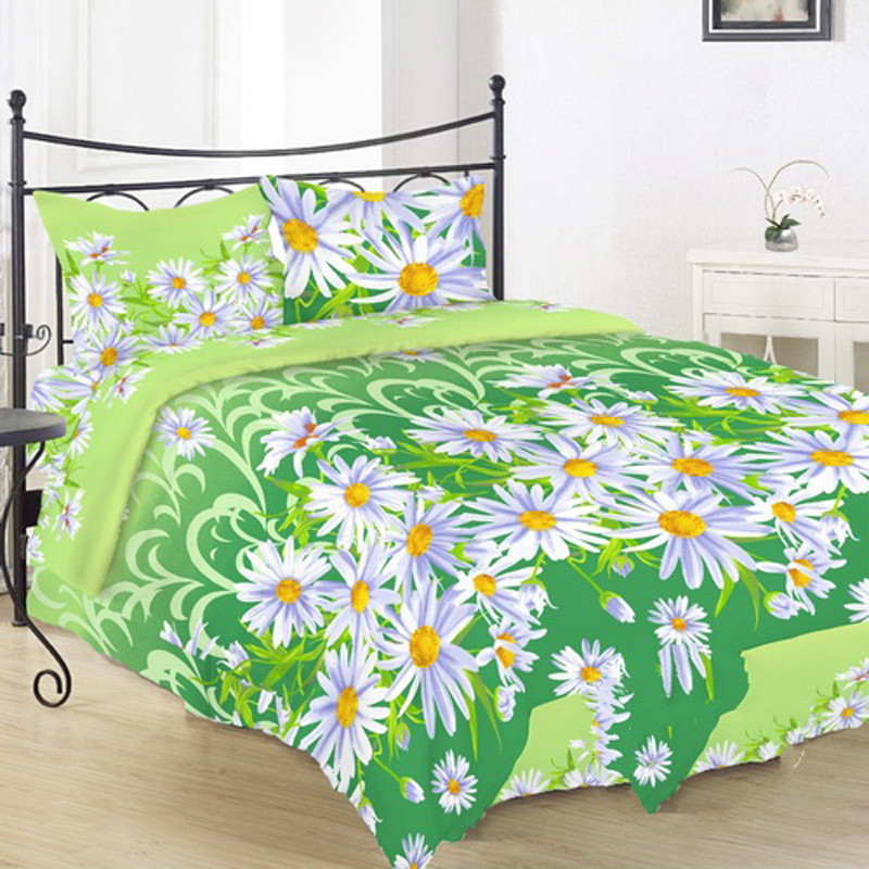 Ткань для постельного белья Бязь "Gold" Lux "Ромашковое поле - 2" GL4015