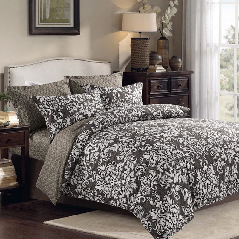 Двоспальний набір постільної білизни 180*220 із Бязі "Gold" з простирадлом на резинці №1410499AB Черешенка™