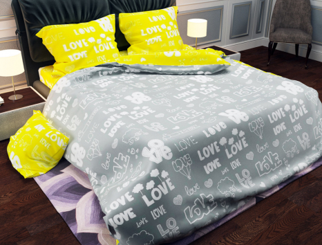 Двуспальный набор постельного белья 180*220 из Бязи "Gold" №1572080AB Черешенка™