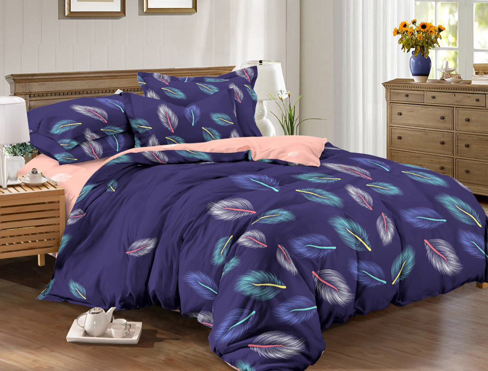 Семейный набор хлопкового постельного белья из Бязи "Gold" с простынью на резинке №147530AB Черешенка™