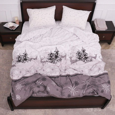 Двоспальний набір постільної білизни 180*220 із Бязі "Gold" №157973grey Черешенка™