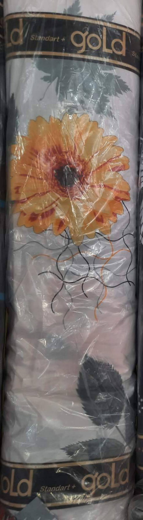 Ткань для постельного белья Бязь "Gold" Lux "Герберы" GL118