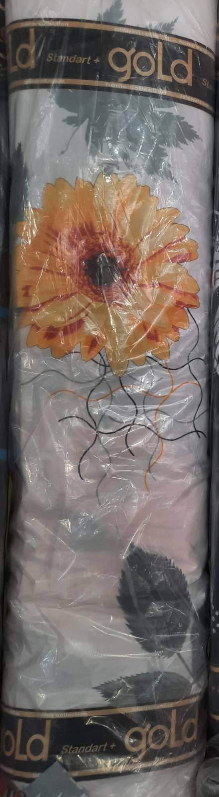 Ткань для постельного белья Бязь "Gold" Lux "Герберы" GL118