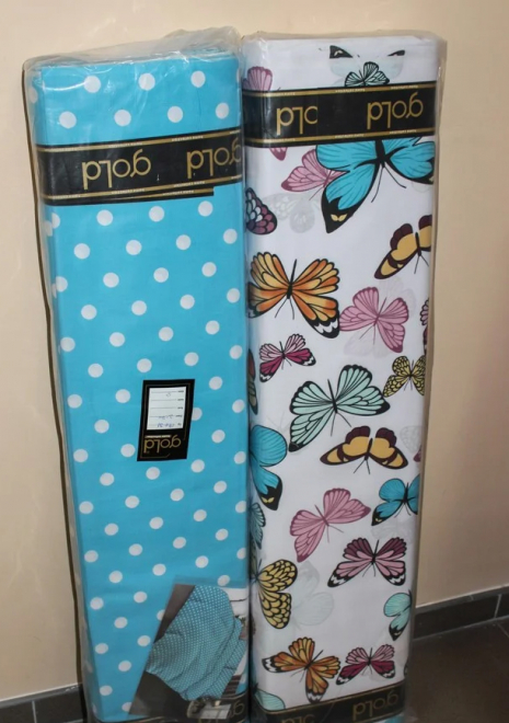 Тканина для постільної білизни Бязь "Gold" Lux "Різнокольорові дрібні метелики" GL844 (A+B) - (50м+50м)