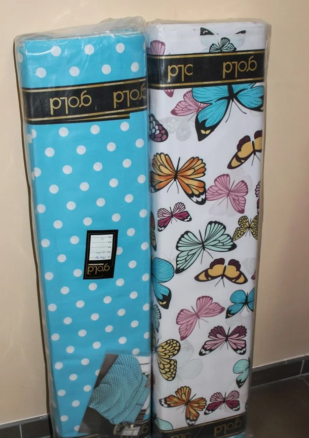 Тканина для постільної білизни Бязь "Gold" Lux "Різнокольорові дрібні метелики" GL844 (A+B) - (50м+50м)