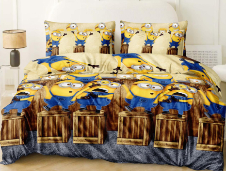 Полуторний набір постільної білизни 150*220 із Бязі "Gold" №615332 Черешенка™