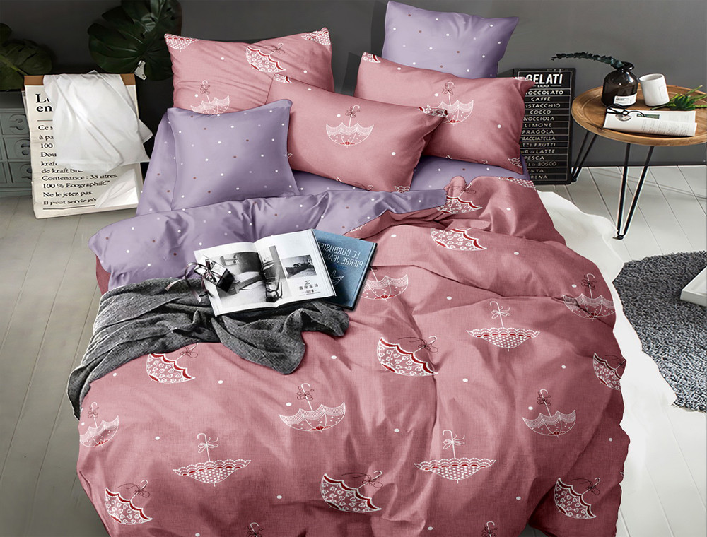 Евро макси набор постельного белья 200*220 из Сатина №1743AB Черешенка™