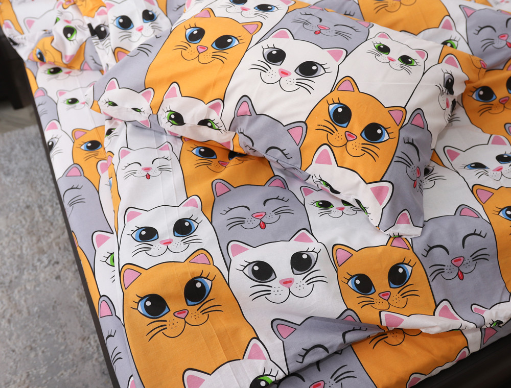 Полуторний набір постільної білизни 150*220 із Бязі "Gold" №165603 Черешенка™