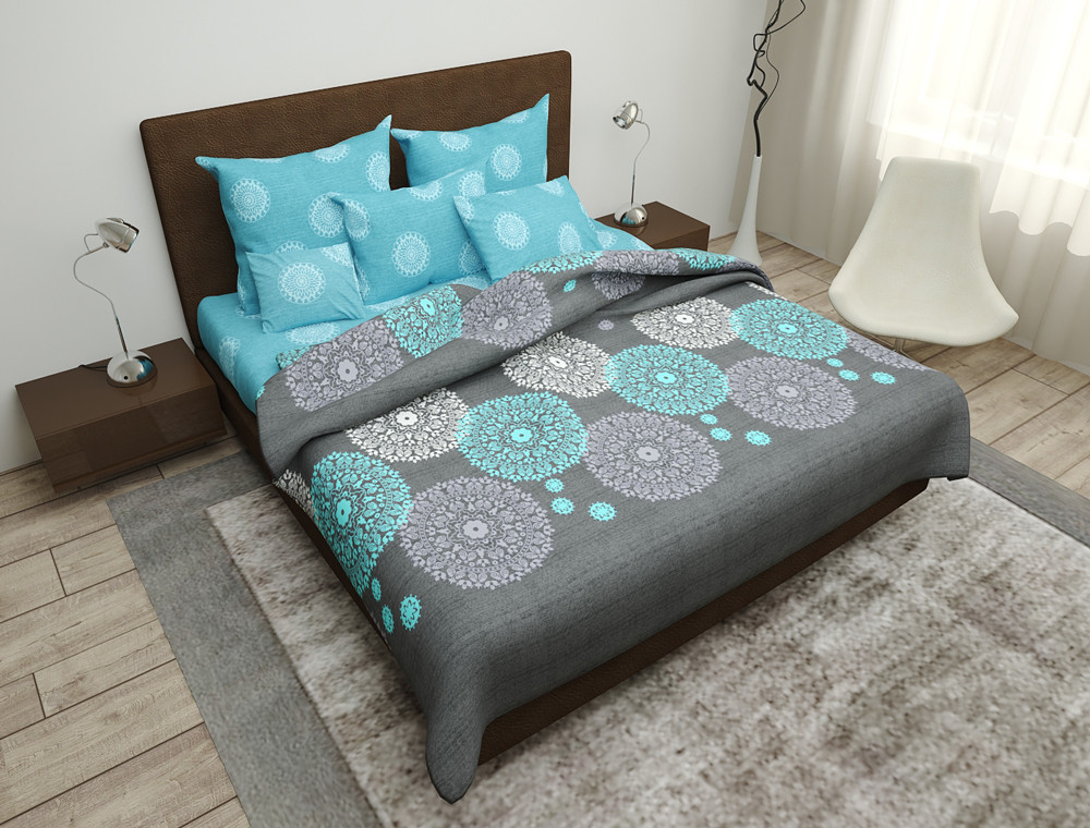 Тканина для постільної білизни Бязь "Gold" Lux "Мереживний орнамент" GL4289 (A+B) - (50м+50м)