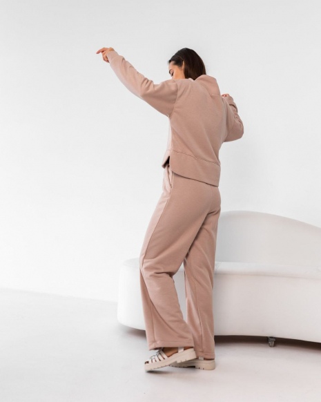 Жіночий костюм зі штанами палаццо (Розмір L) какао №231_0020
