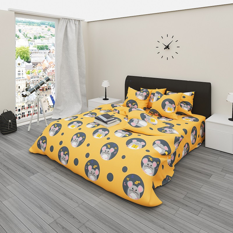 Ткань для постельного белья Бязь "Gold" Lux детская GLB7708yellow