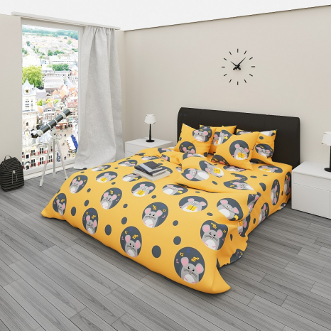 Ткань для постельного белья Бязь "Gold" Lux детская GLB7708yellow