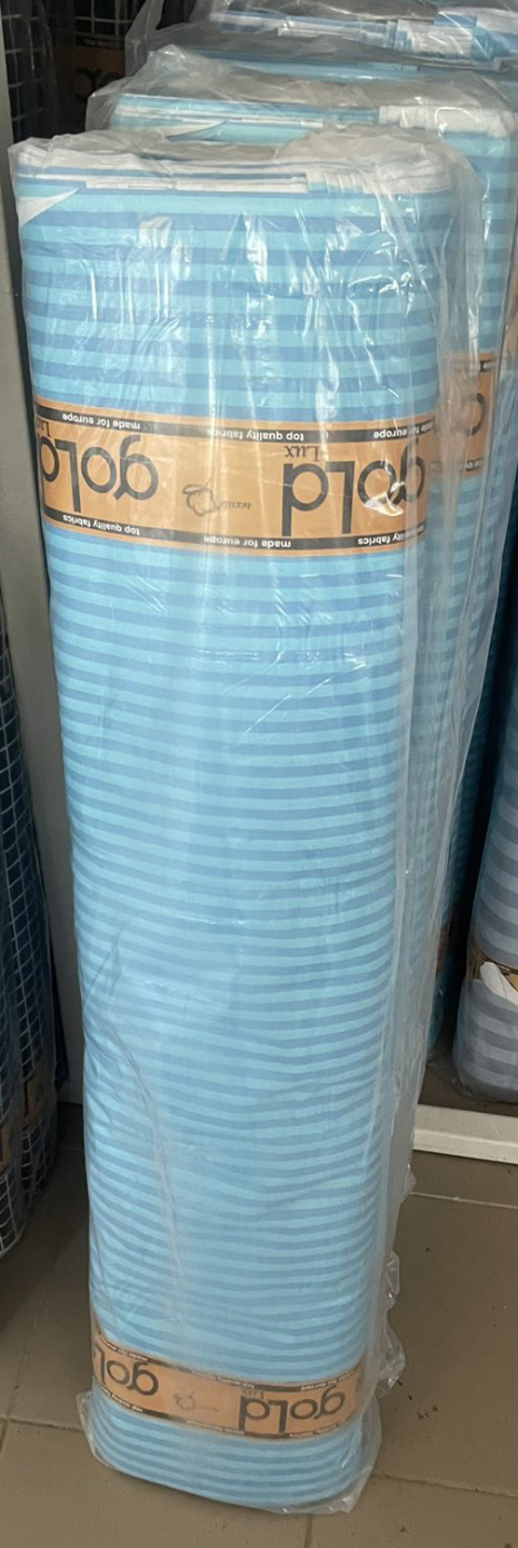 Ткань для постельного белья Бязь "Gold" Lux в полоску GLS226-1Turquise (50м)