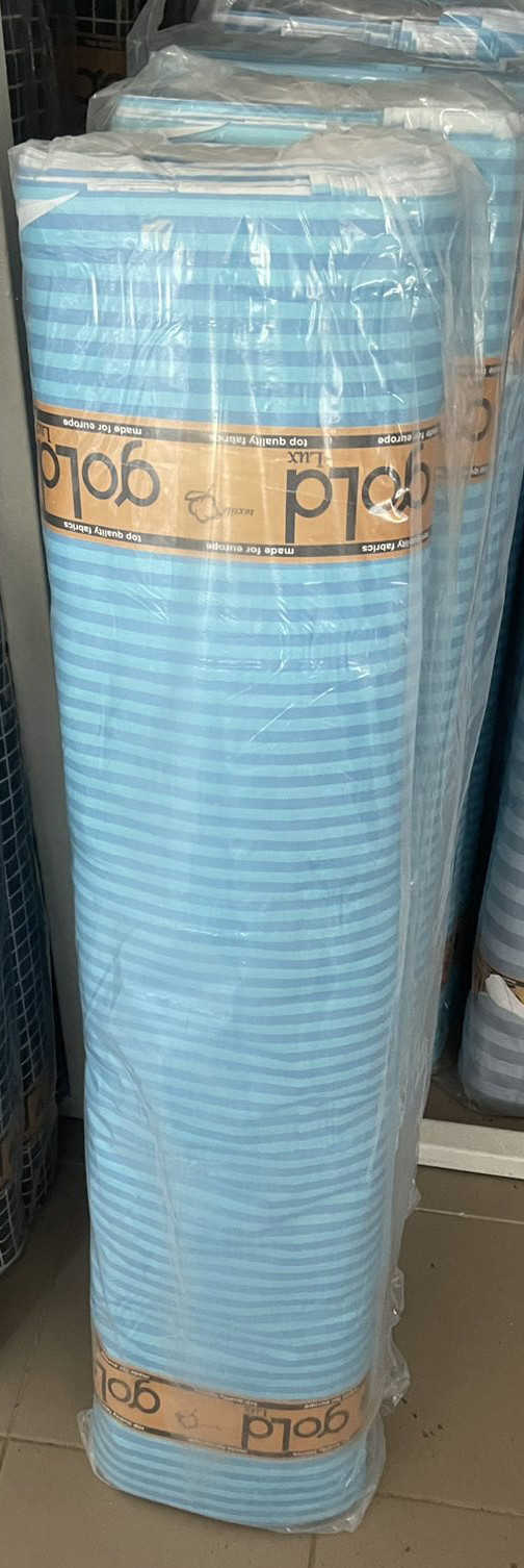 Ткань для постельного белья Бязь "Gold" Lux в полоску GLS226-1Turquise (50м)