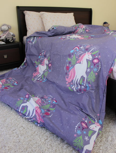 Полуторний набір постільної білизни 150*220 із Бязі "Gold" №164304AB Черешенька™