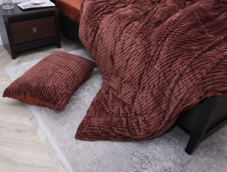 Полуторный набор постельного белья 160*200 из Плюш Велюра №700-04 Черешенка™