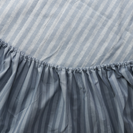 Простирадло на резинці (180*200*25) смугасте сіро-блакитне №10061