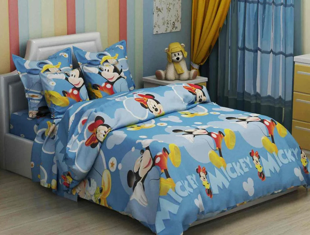 Ткань для постельного белья Бязь "Gold" Lux детская GLB24056blue