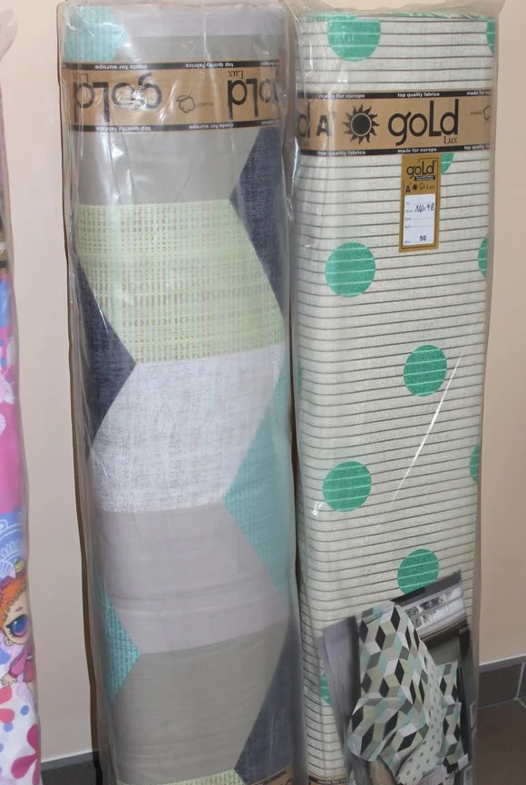 Ткань для постельного белья Бязь "Gold" Lux "3D Куб" GL1228 (A+B) - (50м+50м)