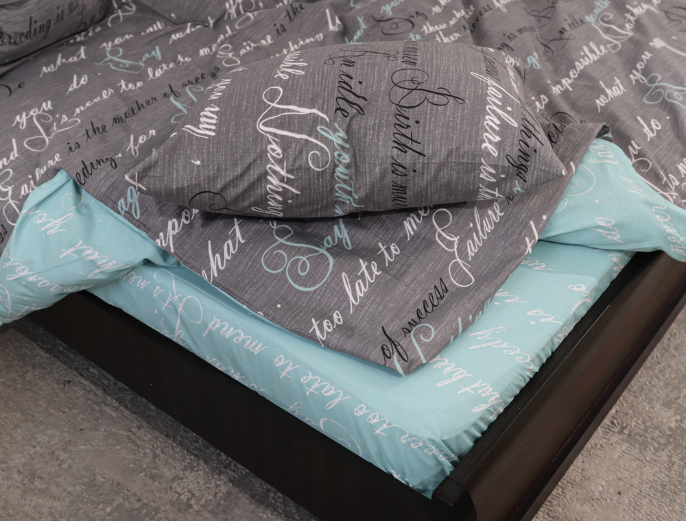 Полуторний набір постільної білизни 150*220 із Бязі "Gold" №151333AB Черешенка™