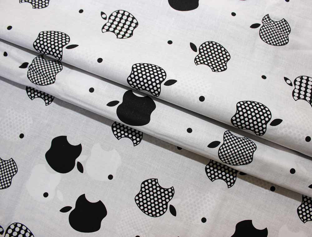 Тканина для постільної білизни Бязь "Gold" Lux "Apple (білий)" GL1124