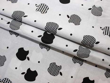 Тканина для постільної білизни Бязь "Gold" Lux "Apple (білий)" GL1124