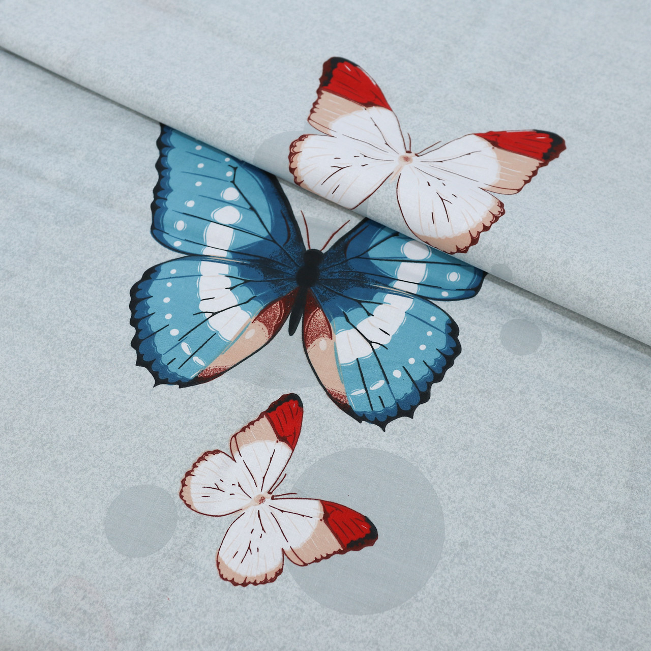 Ткань для постельного белья Бязь "Gold" Lux "Колоритные бабочки" GL1602 (A+B) - (50м+50м)