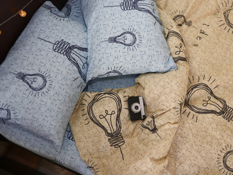 Полуторний набір постільної білизни 150*220 із Бязі "Gold" №154214AB Черешенка™