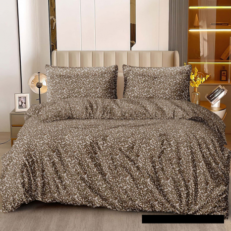 Тканина для постільної білизни Бязь "Gold" Lux "Завитки (дрібні)" GL3010brown