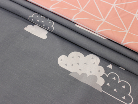 Ткань для постельного белья Бязь "Gold" Lux "Облака" GL1411 (A+B) - (50м+50м)