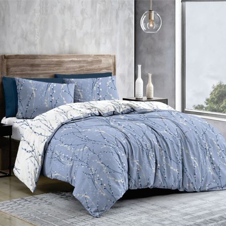 Ткань для постельного белья Бязь "Gold" Lux GL10301blue (A+B) - (50м+50м)