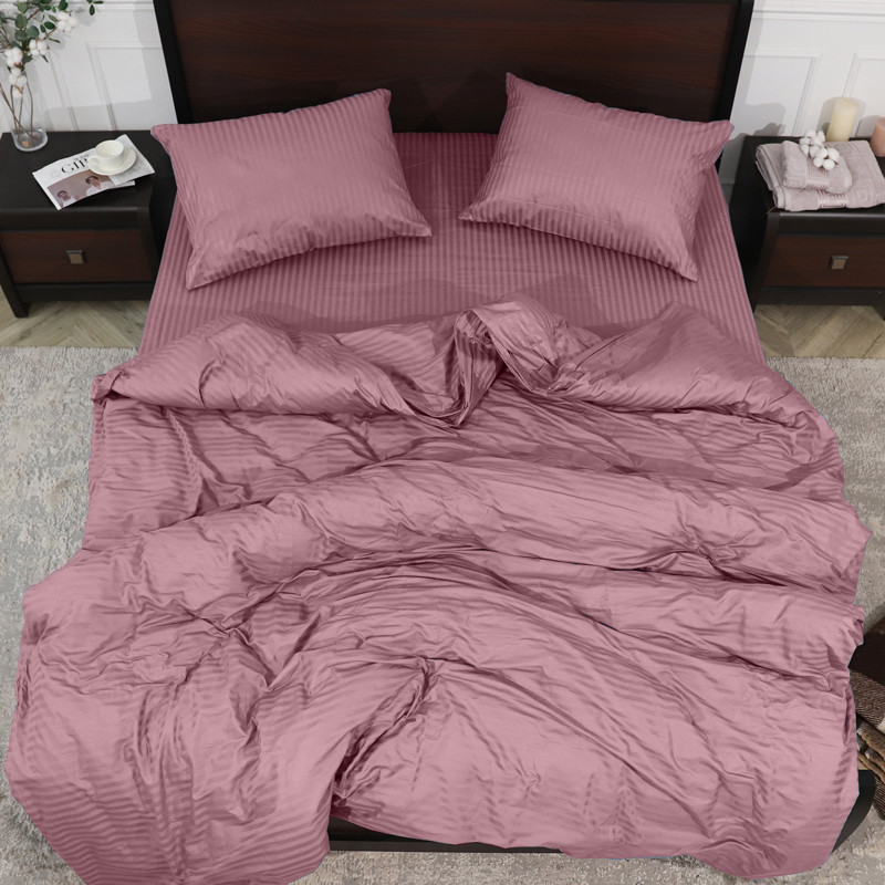 Семейный набор хлопкового постельного белья из Страйп Сатина №541610