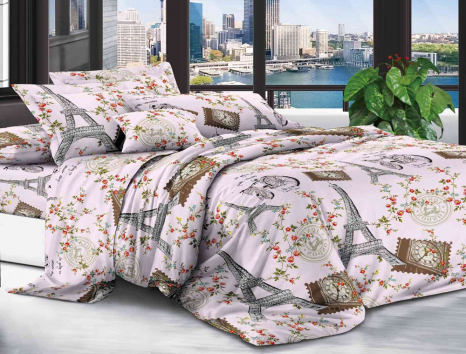 Полуторний набір постільної білизни 150*220 із полікотону №20948 Черешенька™