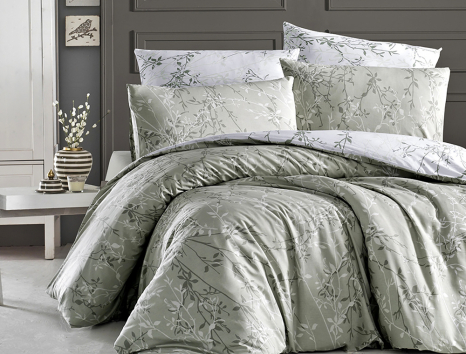 Євро-максі набір постільної білизни 200*220 із Ранфорсу Zena Yesil First Choice™