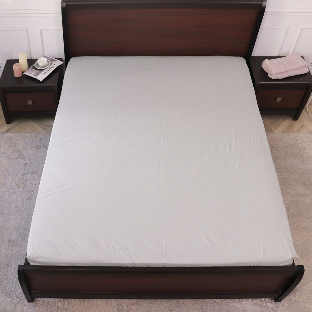 Простынь на резинке (90*200*25) серая №665521