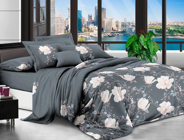 Євро набір постільної білизни 200*220 із полікотону №201450 Черешенька™