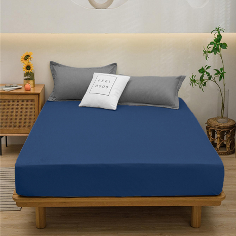 Простирадло на резинці (140*200*25) синє №1033