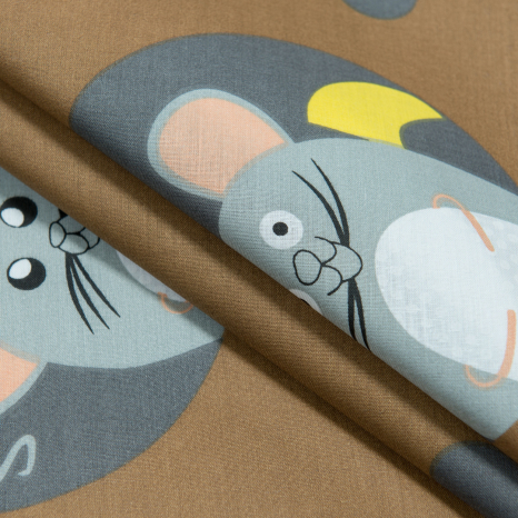 Ткань для постельного белья Бязь "Gold" Lux детская GLB7708brown