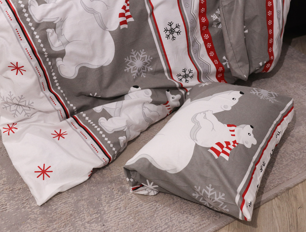 Полуторний набір постільної білизни 150*220 з Фланелі №954627 Черешенька™