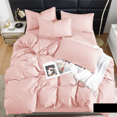 Двоспальний набір постільної білизни 180*220 зі Страйп Сатину №54005