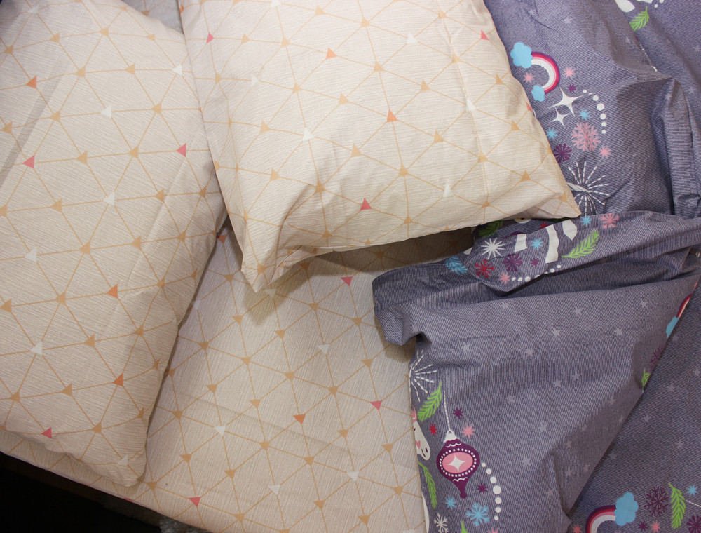 Полуторний набір постільної білизни 150*220 із Бязі "Gold" №164304AB Черешенька™