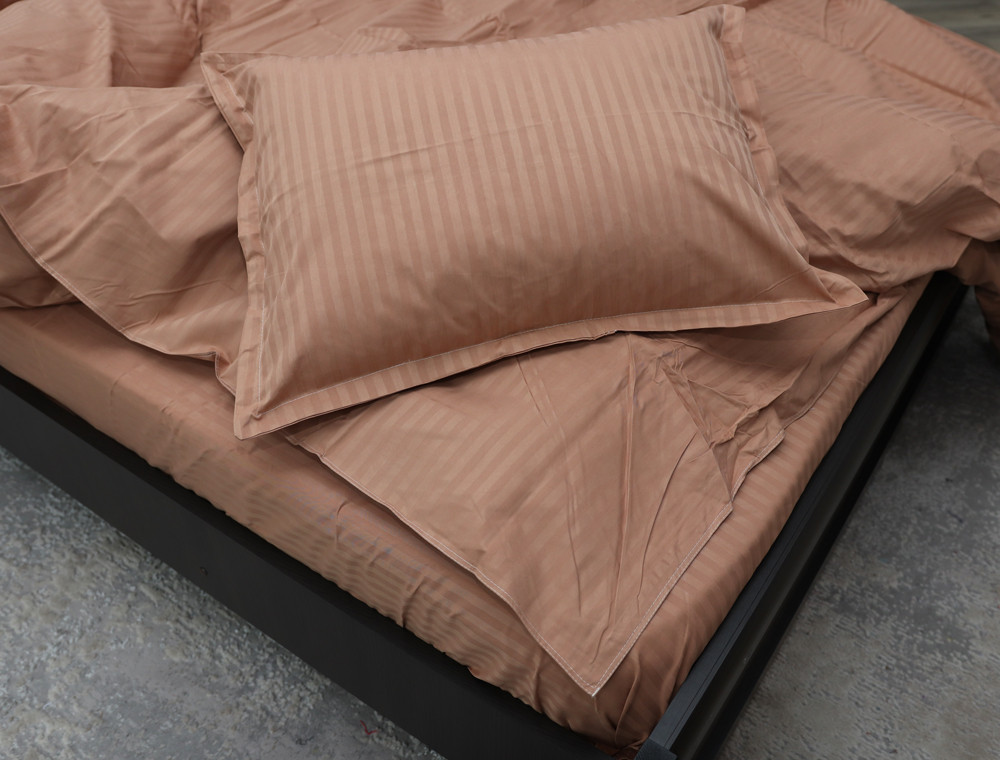 Евро макси набор постельного белья 200*230 из Страйп Сатина D-05