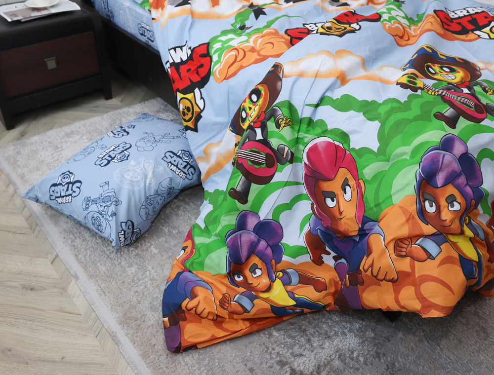 Полуторний набір постільної білизни 150*220 із Бязі "Gold" №164502AB Черешенка™